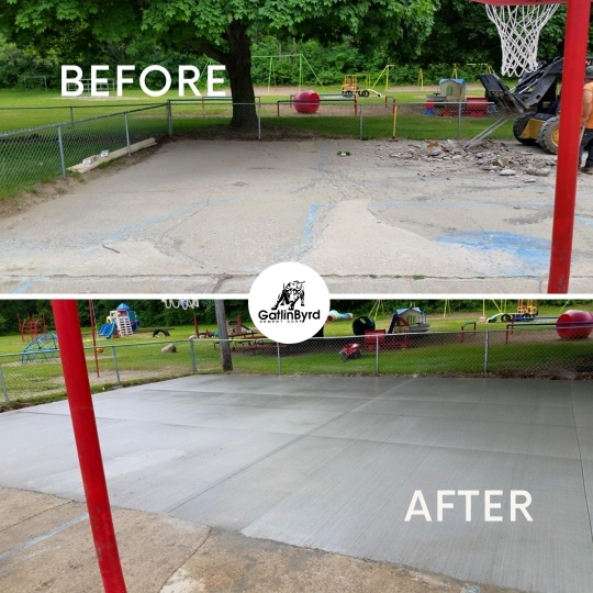 Before and after concrete project in Michigan