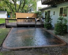 backyard stamped concrete patio